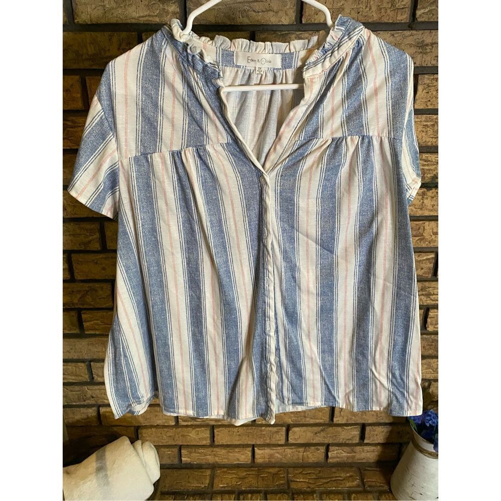 Eden & Olivia Striped Button Down